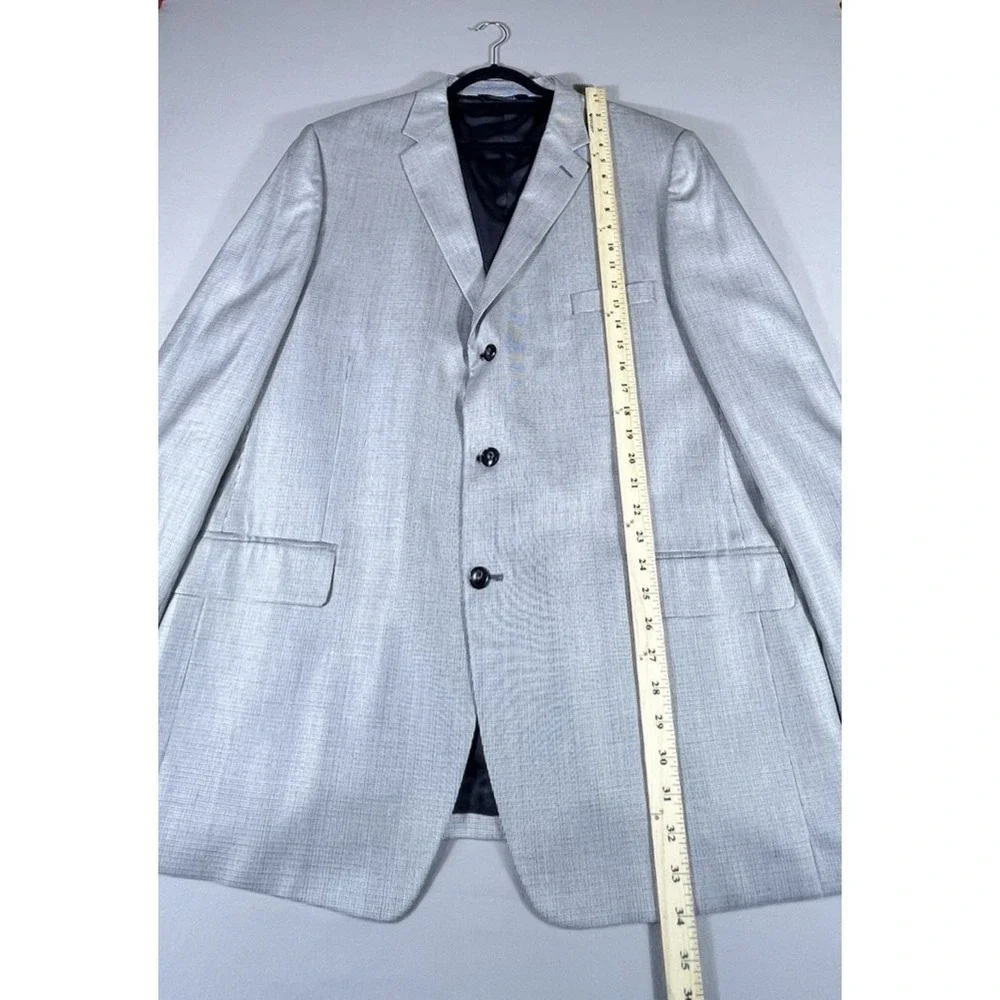 Stafford Men's Light Grey Micro Check Three Button Blazer Jacket Business Casual